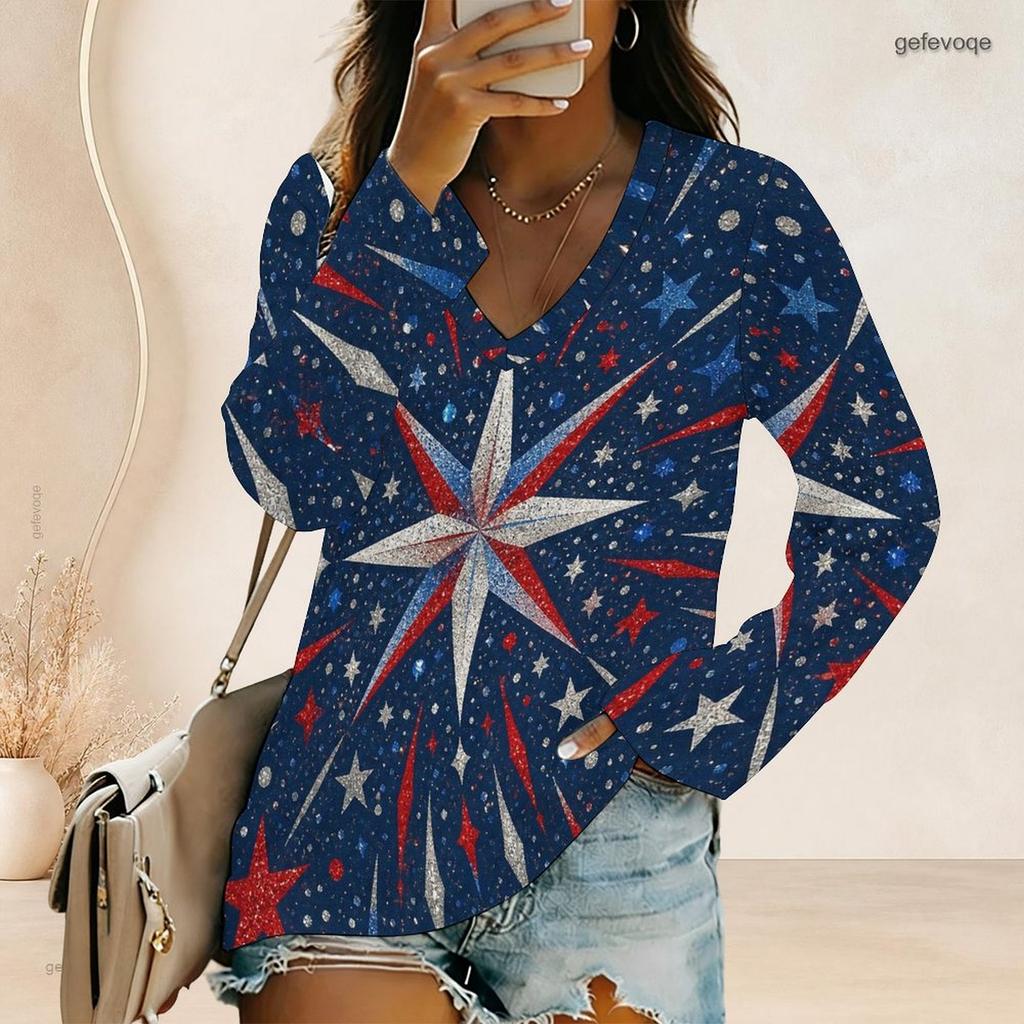Plus Size Women V Neck Long Sleeve Button Decor Loose Comfortable Fashion Casual Daily Ladies Blouse