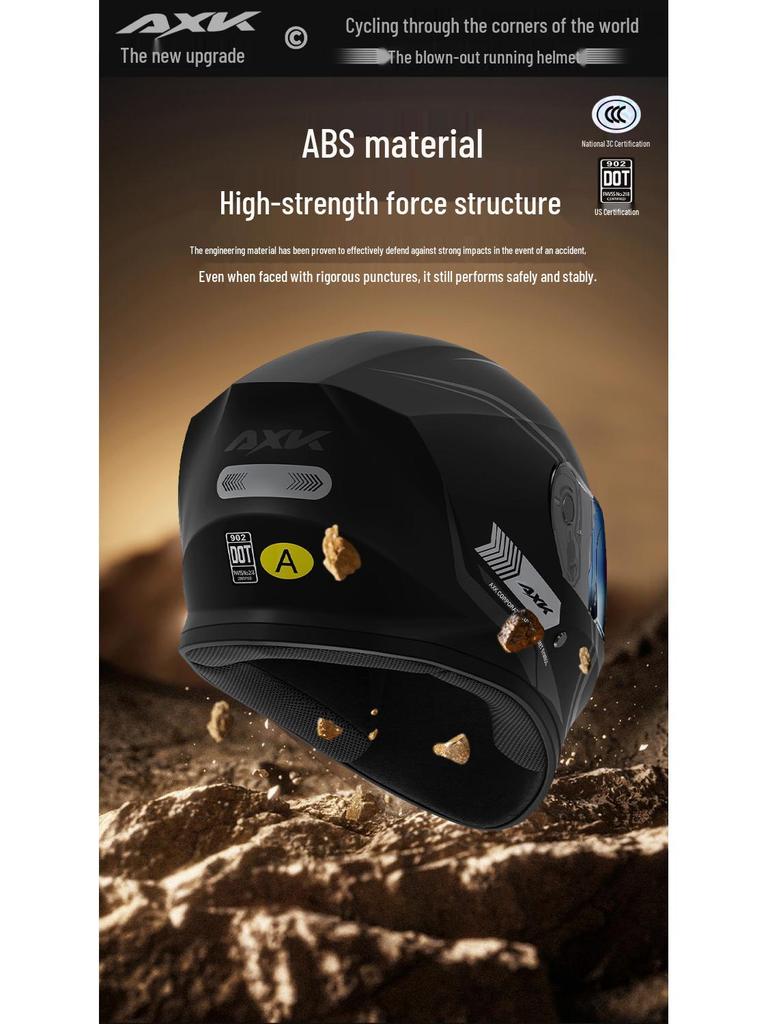National Standard Certified Full Face Motorcycle Helmet - Four Seasons Universal, Warm, Anti-Fog