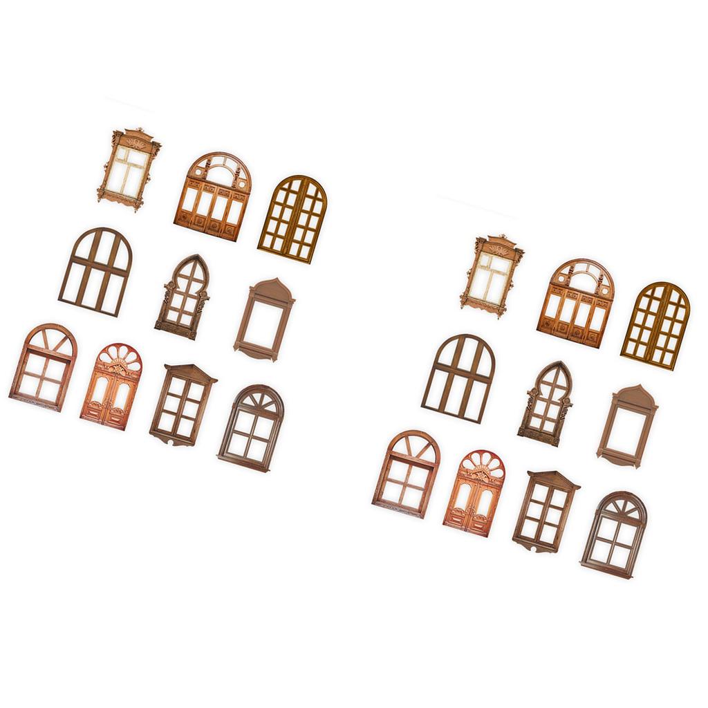 20 листов винтажного полого окна, дверного материала, бумаги, декоративного полого окна и двери, коллажа, автомобиля