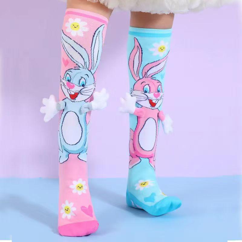 Trendy Cartoon Duck Bow Princess Socks for Girls - Children's Jewelry-Inspired Design