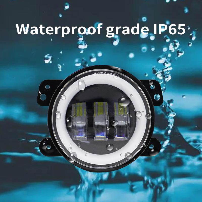 2 шт. 4 "светодиодные ступенчатые противотуманные фары, белые дневные ходовые огни, указатель поворота, янтарная стрелка, Jeep Wrangler JK LJ TJ Dodge Chrysler Travel Universal