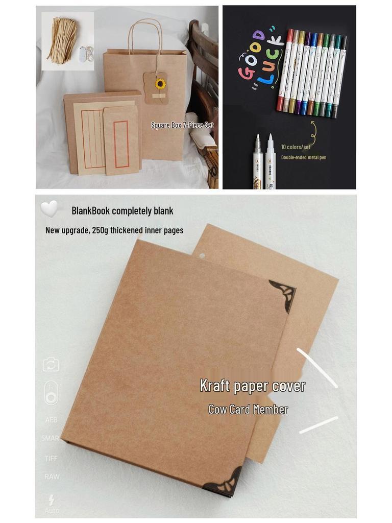 Блокнот на кольцах из крафт-бумаги формата А5: Ретро Журнал и Литературный Дневник Путешествий Планировщик для Девочек