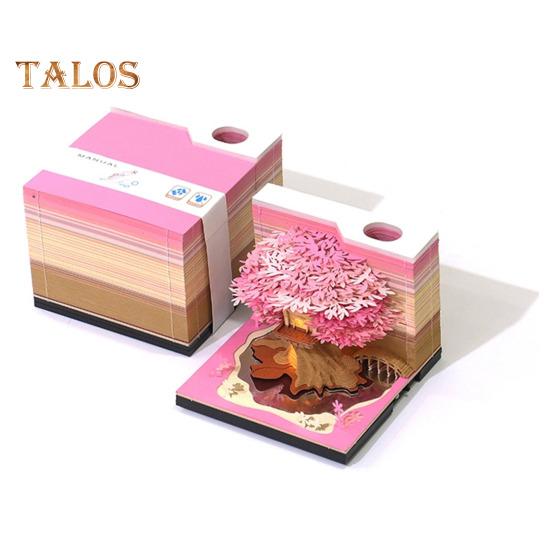 3D Tree House блокнот бумажная скульптура модель гладкий письменный стол календарь семейный блокнот со светодиодной подсветкой