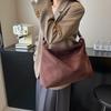 2025 New Simple Tote Bag Large Capacity Shoulder Large Bag Women's Winter Retro Niche Deerskin Velvet Underarm Bag