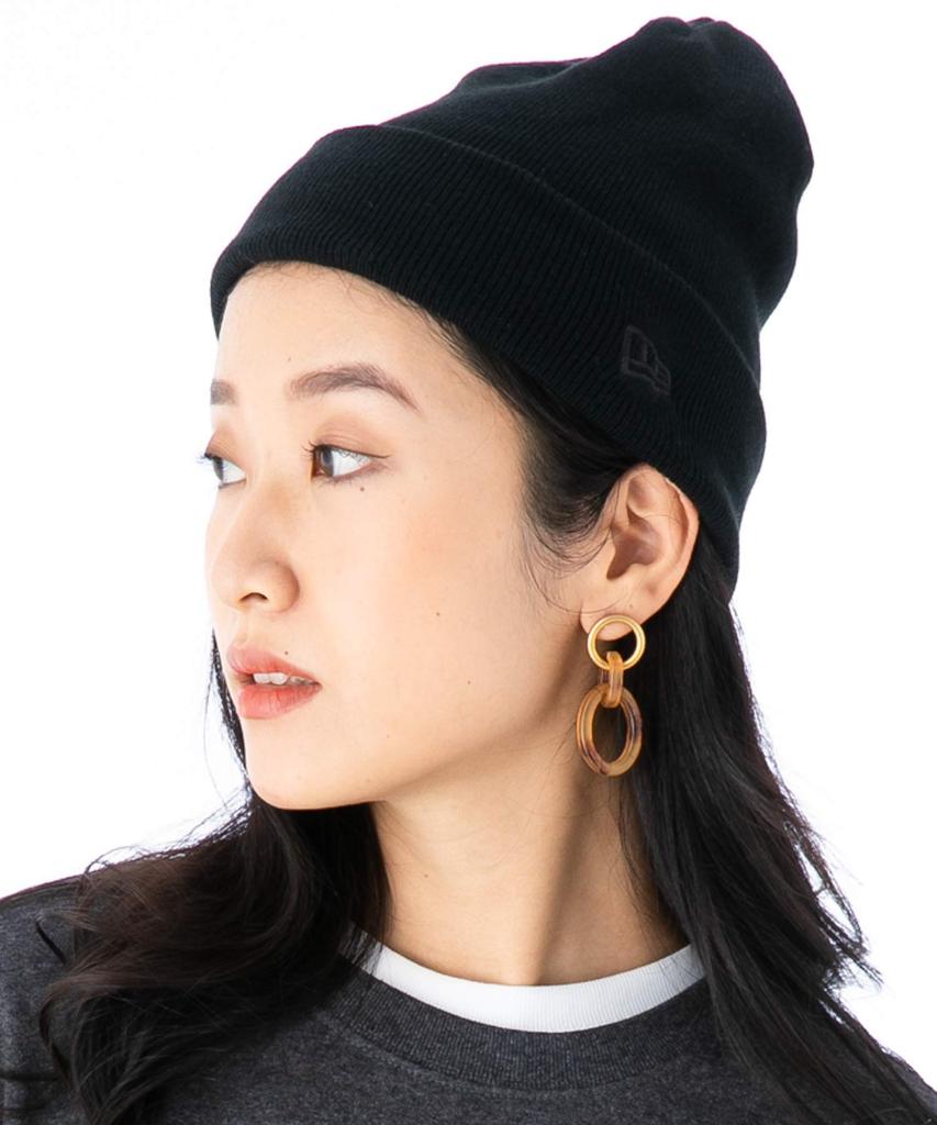 New Era Basic Cuff Knit Free Basic Cuff Black Hat, Black/Metallic Black, Knit,