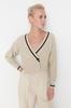 Women's Elegance Style Cardigan Stone Crop Color Block Knitwear Cardigan