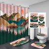 4 шт., роскошные наборы занавесок для душа Sun Mountain Forest, водонепроницаемые для ванной комнаты, нескользящие коврики для ванной комнаты, крышка для унитаза, коврик для ванной