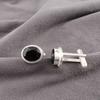 Black Onyx Gemstone 925 Sterling Silver Handmade Jewelry Cufflinks 0.59" For Him CL-2-17