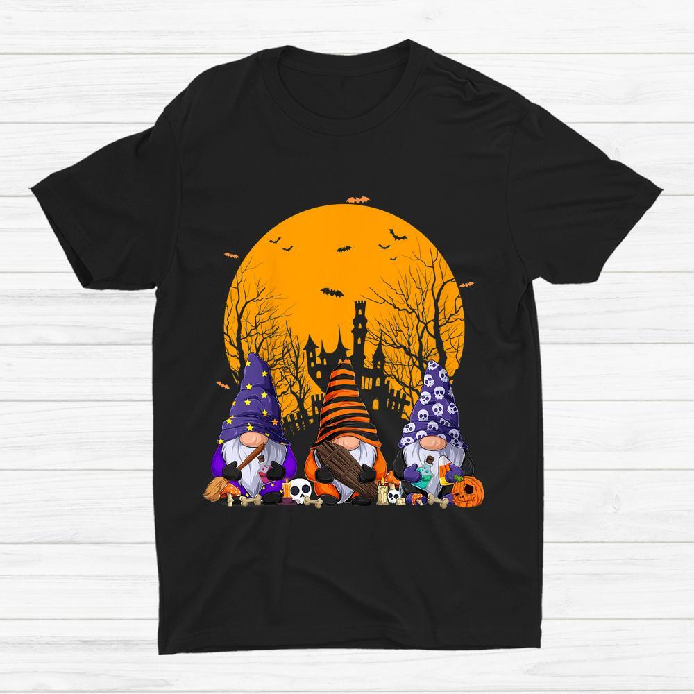 HOT SALE!! Three Gnomes Fall Candy Corn Pumpkin Halloween T-shirt Size S-5XL