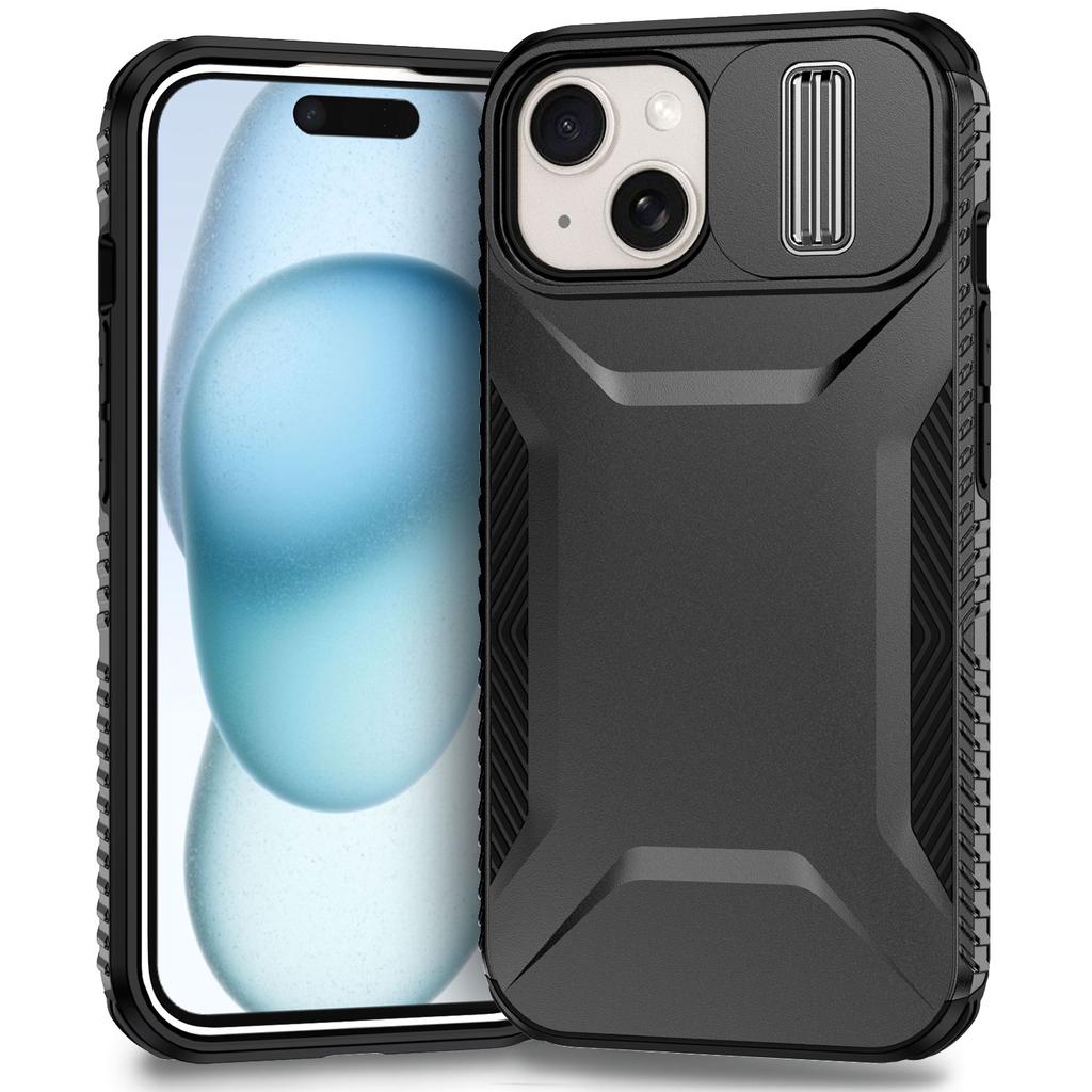 Чехол для iPhone 15 Plus из ТПУ+ПК, нескользящий боковой край, чехол для телефона с крышкой для объектива
