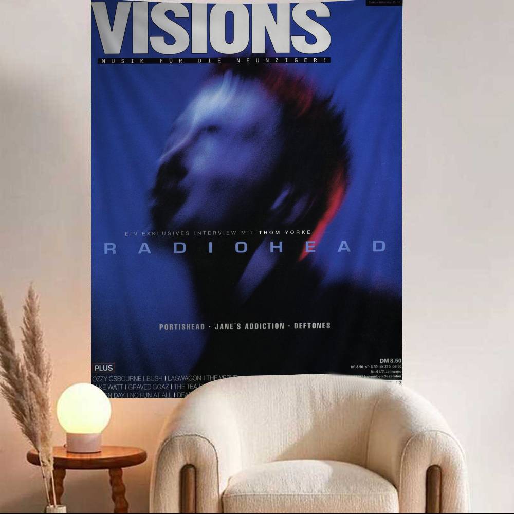 Rock Band RRadiohead Hanging Bohemian Tapestry Japanese Wall Tapestry Anime Kawaii Room Decor