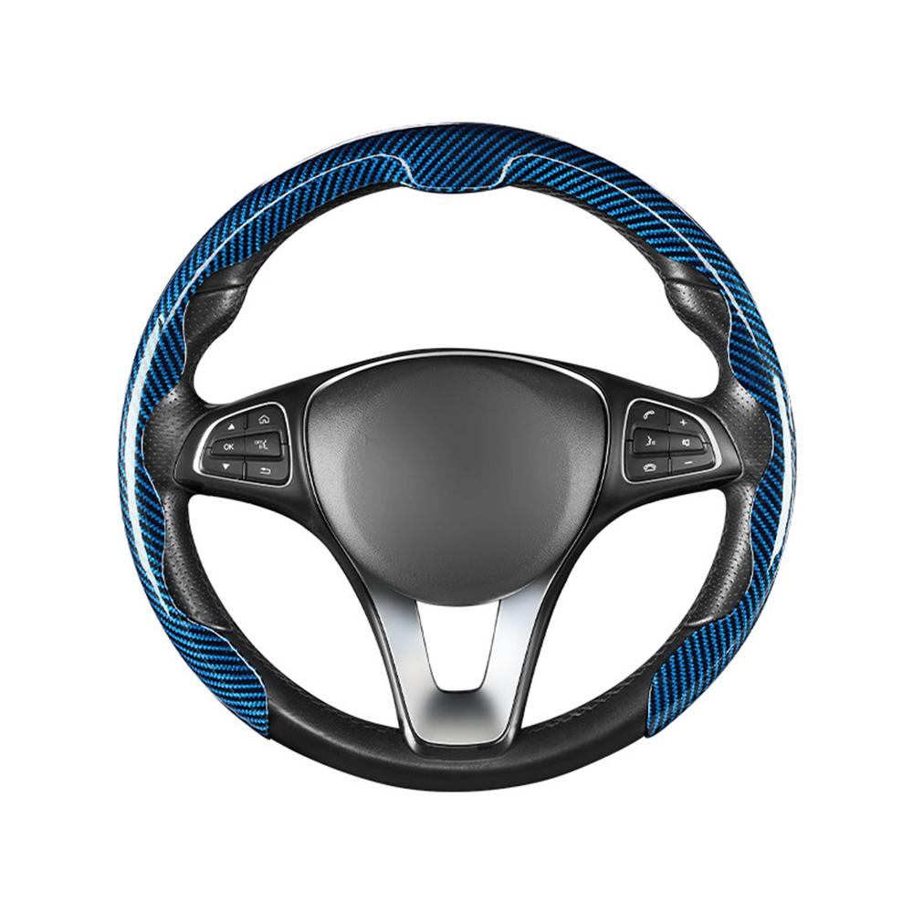 Углеродная накладка на ручку двери автомобиля D-образная O-образная Чехол-защита на руль 38 см Универсальный нескользящий чехол на руль из углеродного волокна