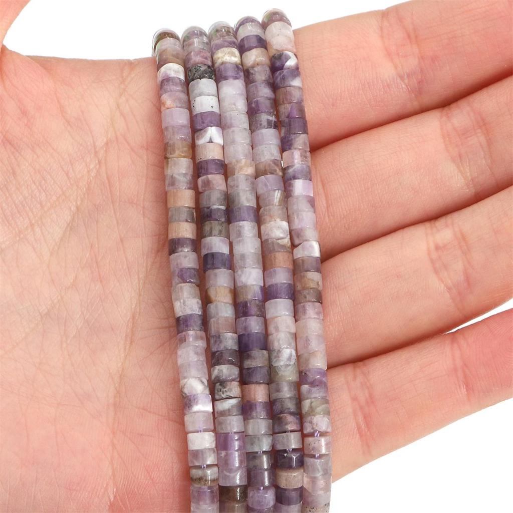 Разноцветные плоские круглые бусины-разделители из натурального камня для изготовления ювелирных изделий