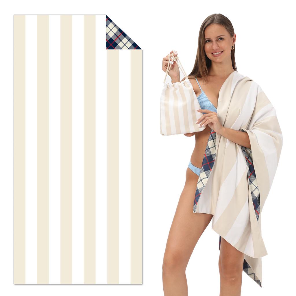 New, Double-sided Velvet Beach Towel Quick-drying Sports Towel Printed Bath Towel