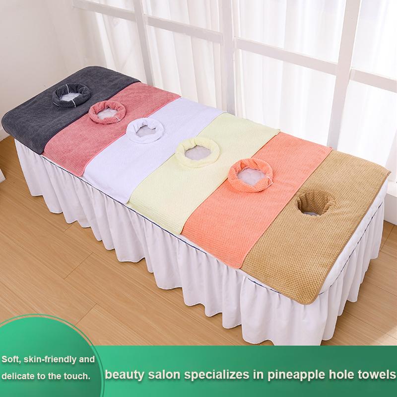 1 шт 40*80 см спа полотенце кровать бандана коралловый бархат массажный стол планка полотенце для лица ананас решетка