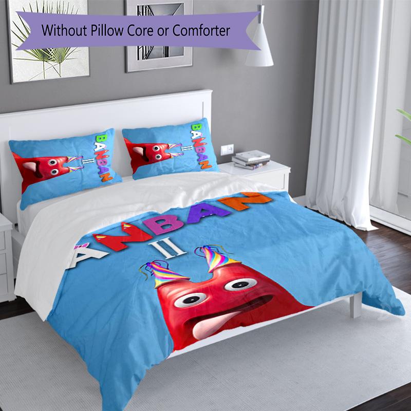 3pcs Garten of Banban pattern bedding set duvet cover set includes duvet cover &pillowcases, perfect all season bedroom decoration & gift