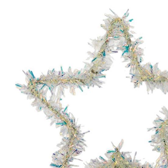 Christmas Tree Topper Star Lighted Star Decoration with Spiral Wire Base Xmas Tree Glittery Star for Festive Home Parties Decor