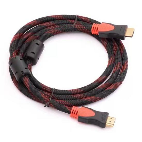 Высококачественный кабель HDMI от производителя, версия 1.4, красно-черная оплетка, от 1,5 до 15 метров, для компьютера и телевизора.