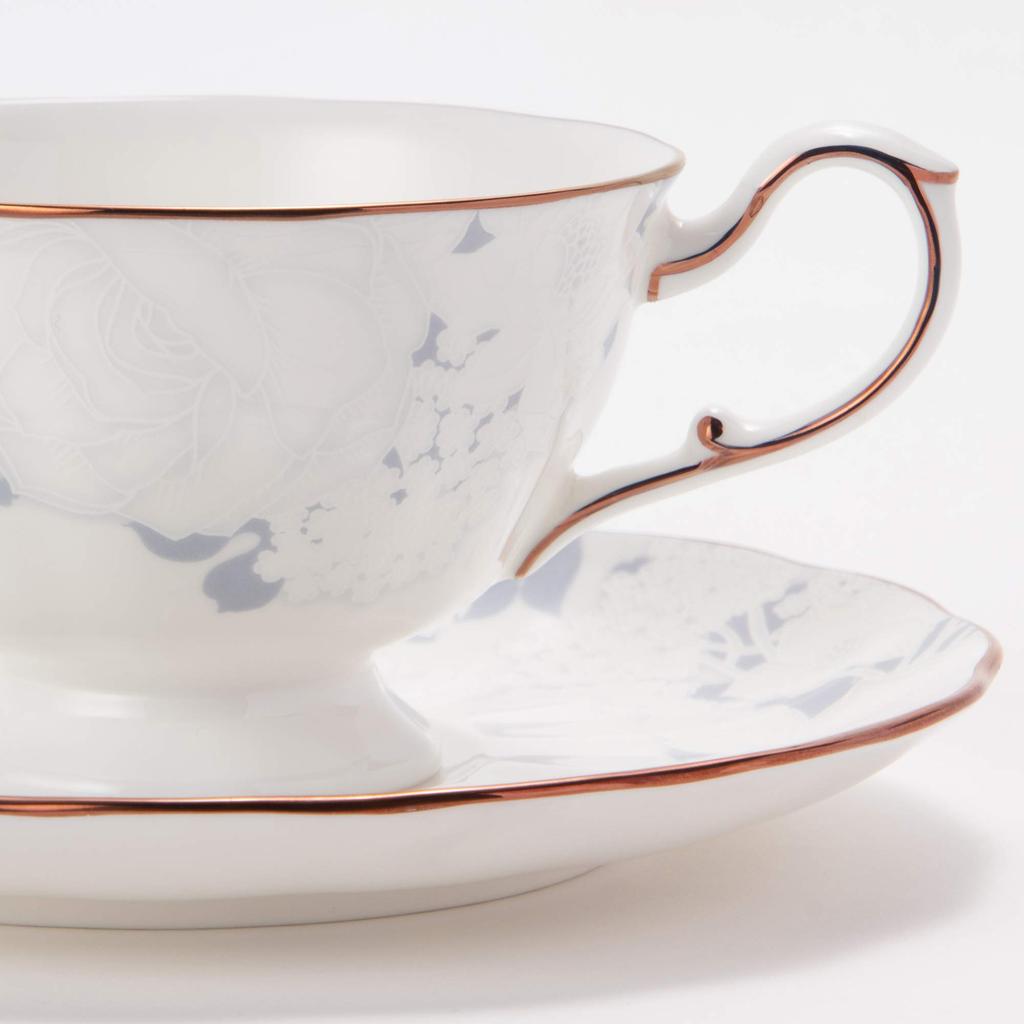 NARUMI чашка и блюдце Rose Blanche набор для свадебного подарка с цветочным рисунком, 210 куб. см, синий, 2, узор, стильный, милый, элегантный, подарок, подарок, чай, кофе,