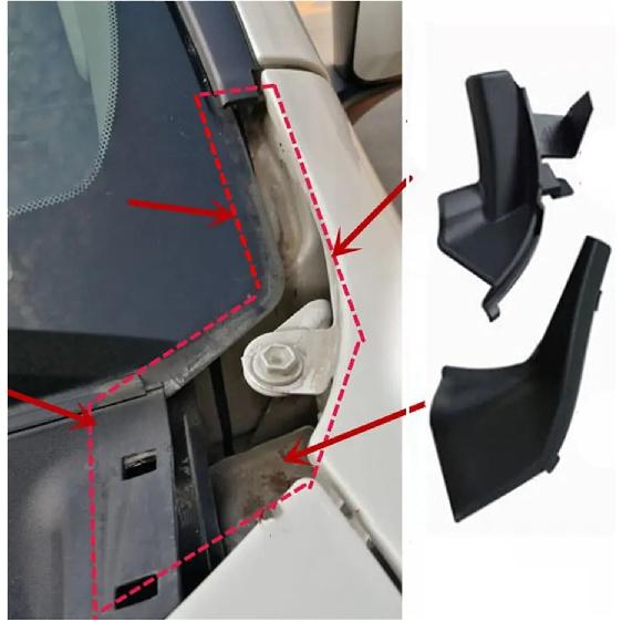 Боковая накладка лобового стекла автомобиля, боковая накладка жабо, уплотнительная крышка лобового стекла для Toyota Land Cruiser Prado 120 150 для Lexus GX470 2003-2009(2003-2009 гг.)