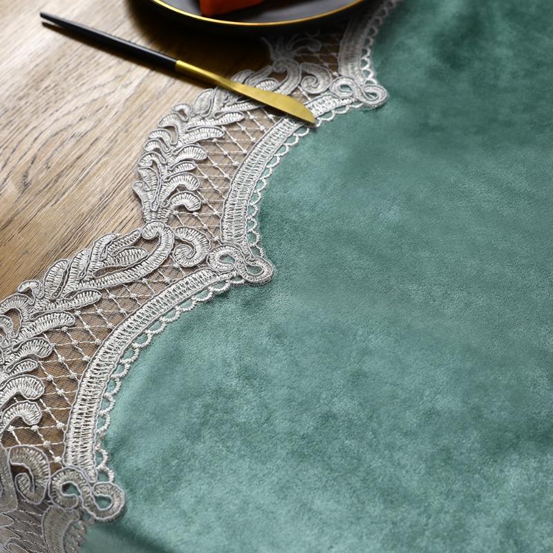 Замшевые кружевные дорожки для стола Скатерть Полый стиль Кровать Плюшевая дорожка Бежевый Чехол для ТВ-шкафа Полотенце Свадебные центральные предметы для столов