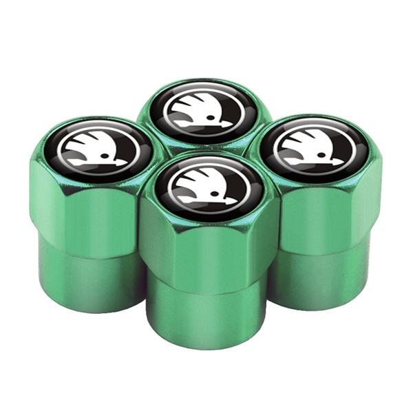 NADH5 4PCS Car Tire Valve Cover Tire Stem Cover Dust Cover Accessories For Skoda Kodiaq Octavia 2 3 Yeti Karoq Rapid Fabia Kamiq a7 A5