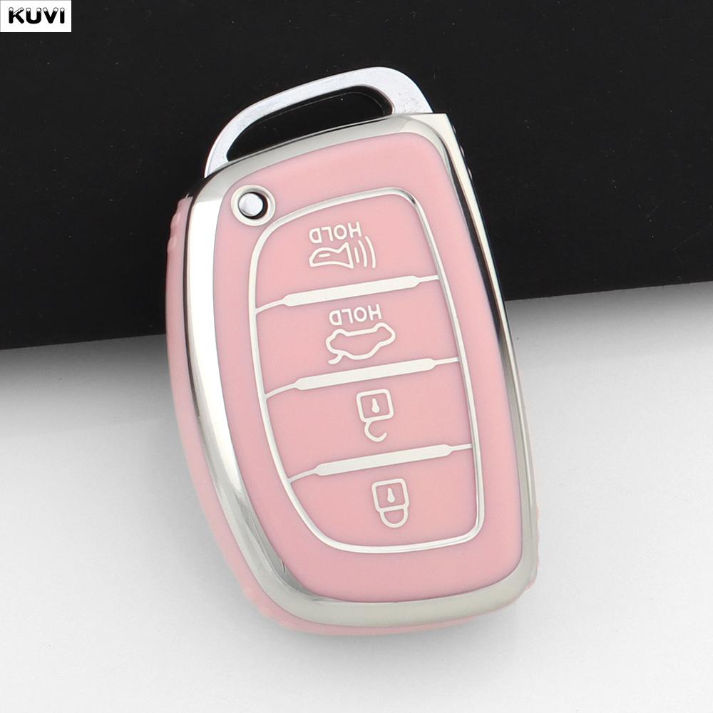 Розовый цвет TPU Чехол-брелок для умного ключа автомобиля Для Hyundai Tucson Santa Fe Rena Sonata Elantra Creta Ix35 Ix45 I10 I30 I40