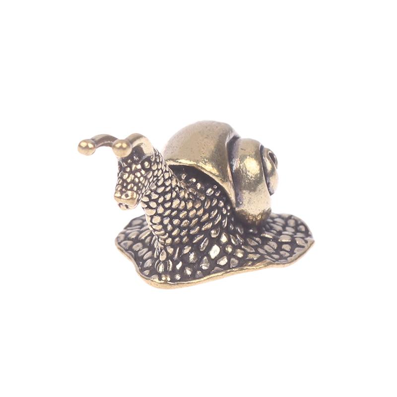Retro Pure Copper Mini Snail Ornament Tea Pet Snail Ornament Antique Brass Animal Miniature Figurine Desktop Crafts