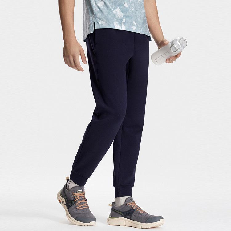 Fila Серия Фитнес Однотонные Зауженные Трикотажные Спортивные Штаны с Средней Посадкой Мужские Брюки Королевский Синий A11M341602FNV