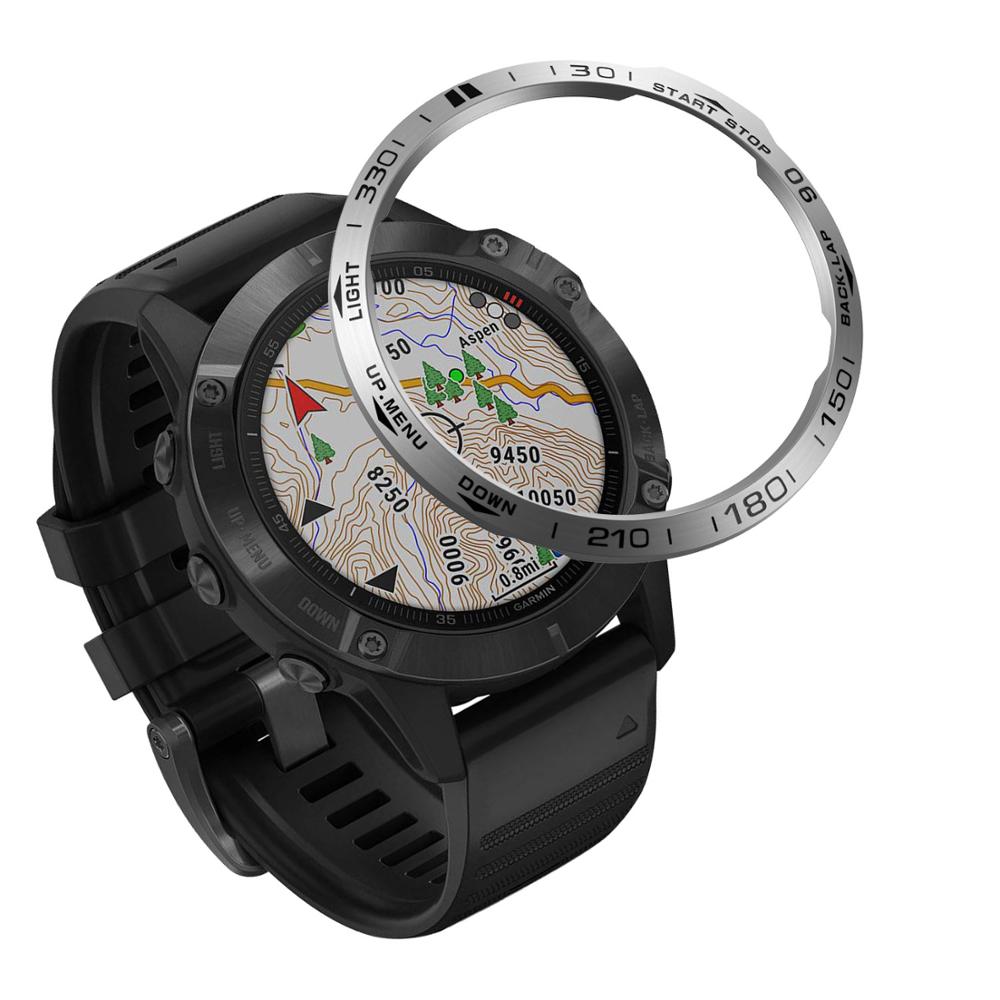 For Garmin Fenix 6 / Fenix 6 Pro / Fenix 6 Sapphire Bezel Styling Frame Case Cover Protection Bezel Ring Anti-scratch Iron Ring