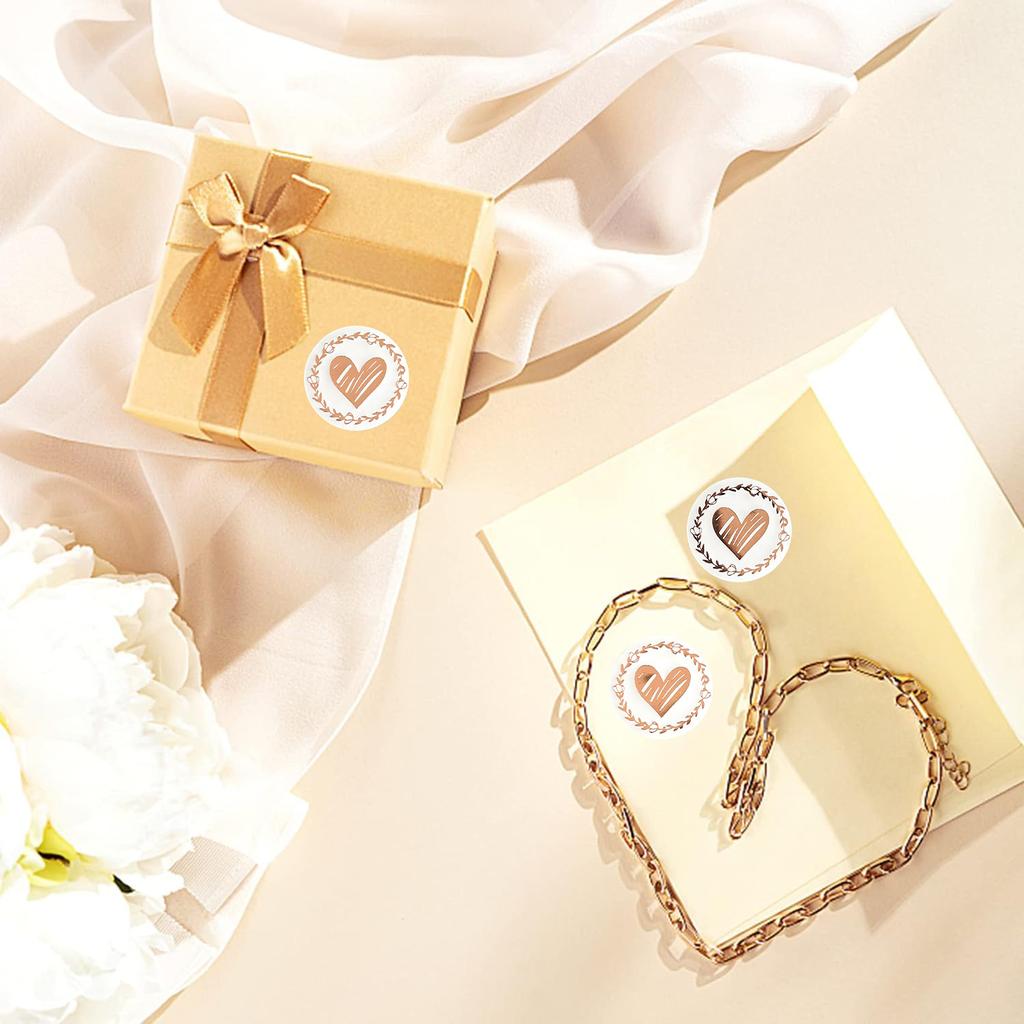 100pcs/5 Sheets Valentine's Day Heart-Shaped Adhesive Stickers - Elegant Self-Stick Seals for Wedding Invitations,Gift Wrapping