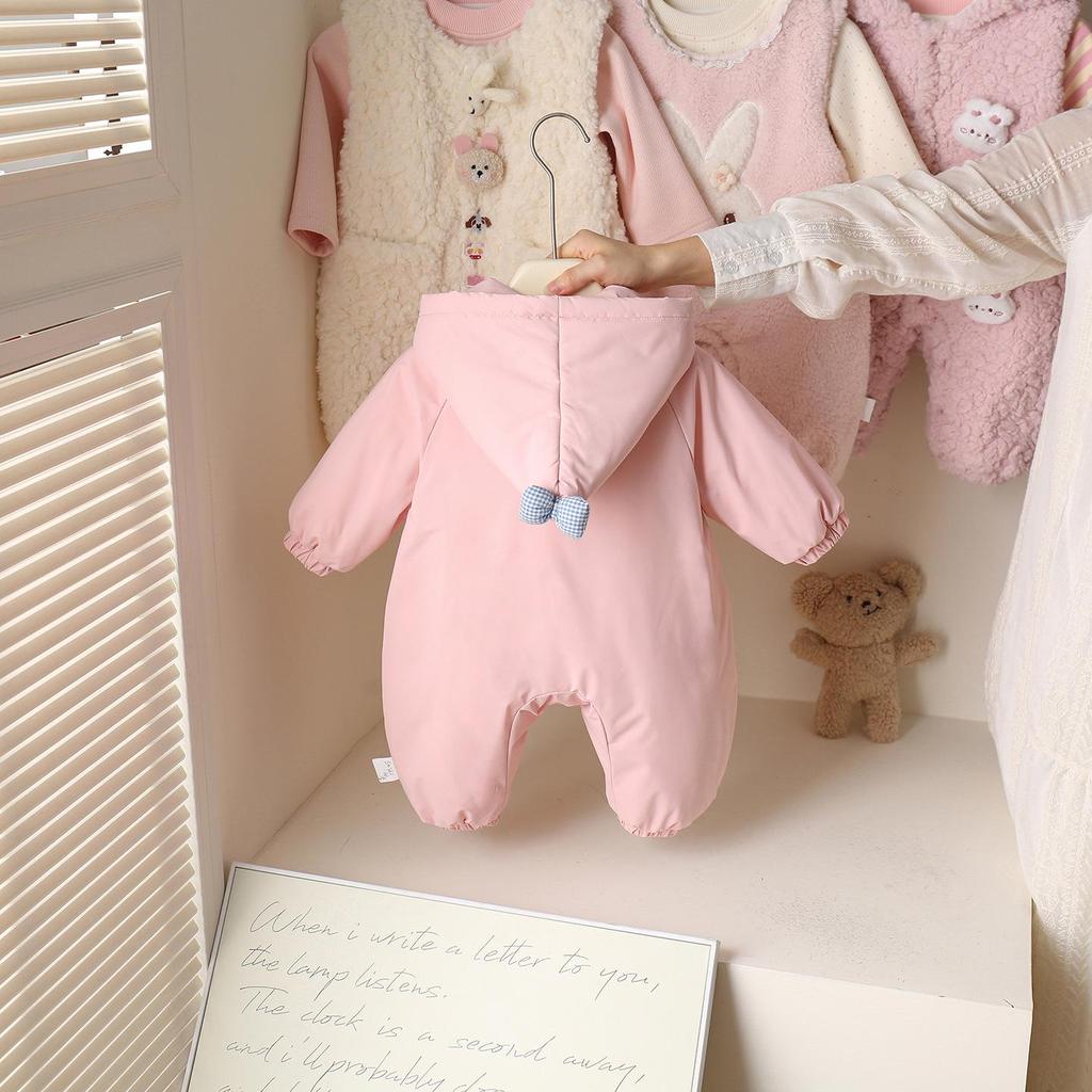 Утепленный зимний флисовый комбинезон-ветровка для младенцев и малышей