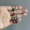 Vintage Y2k Gothic Red Glass Spider Gothic Necklace Victorian Vampire