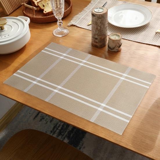 Table Placemat Plaid Print Table Mat Washable Heat Resistant Heat Resistant Placemat