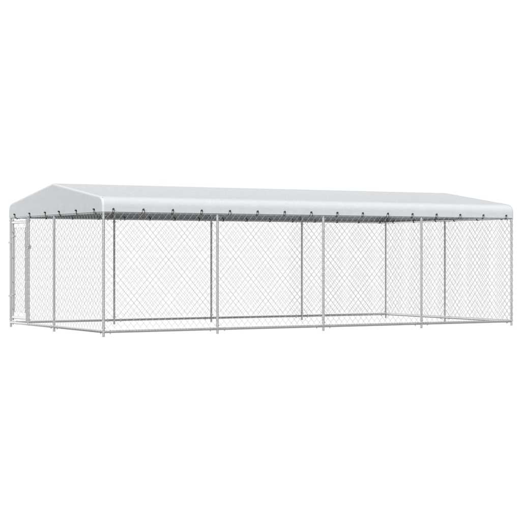 Outdoor Dog Kennel with Roof 7.6 x 3.8 x 2.3 m