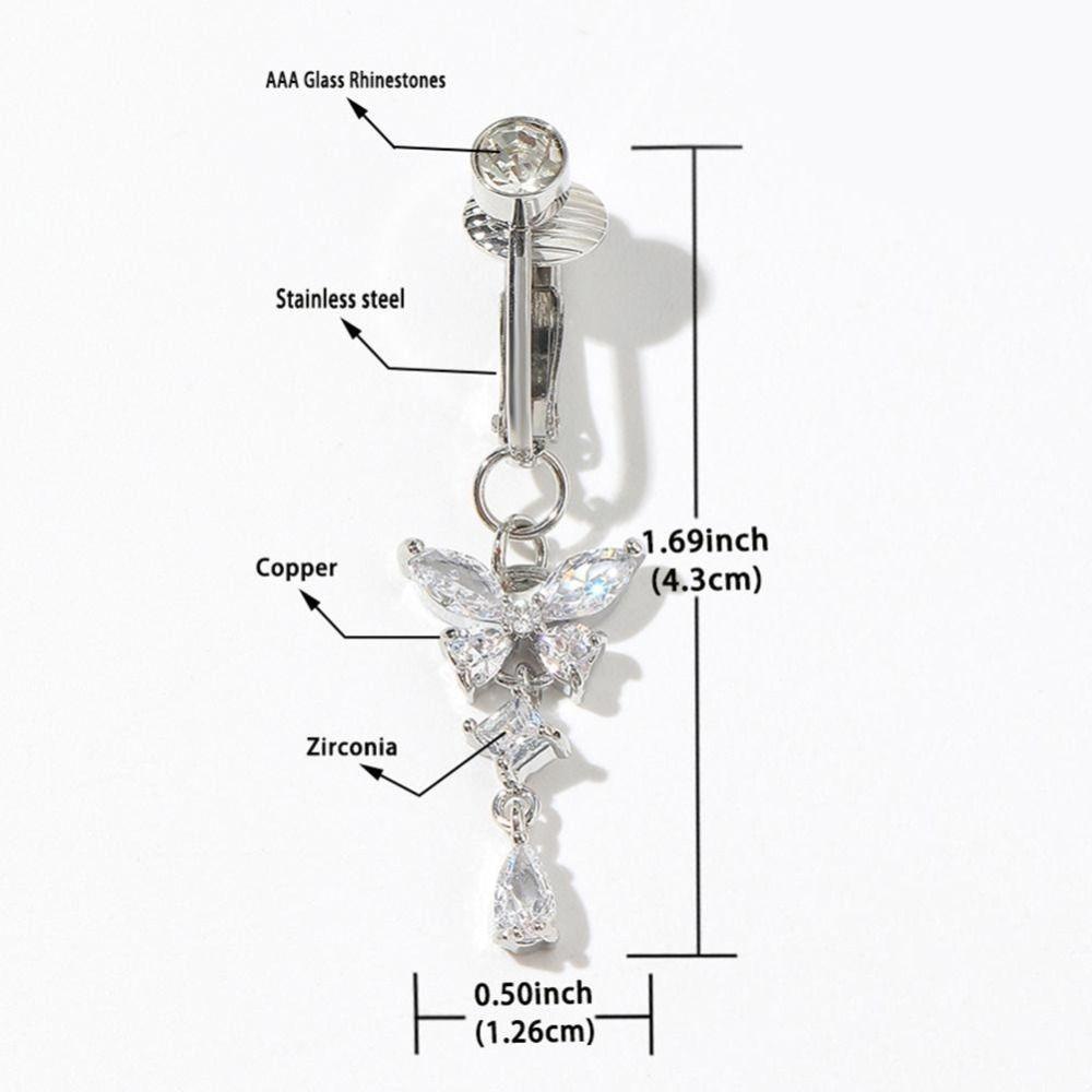 Zircon Clip on Belly Button Non Piercing Belly Button Rings Navel Rings  Fashion Accessory