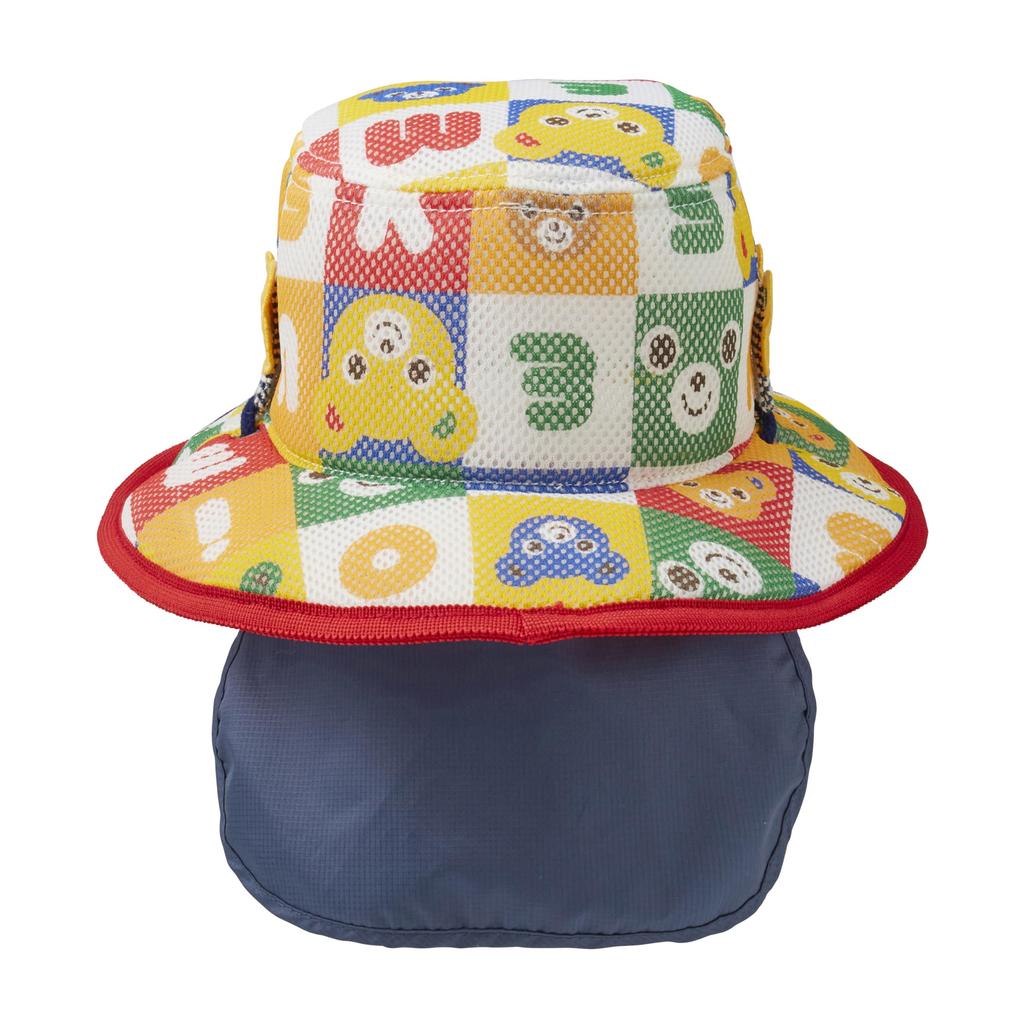 MIKI HOUSE Ten Gallon Bear Sun for Boys and Chin Hat, Design, Hat, Girls, Baby, Kids, Children's Clothing, Strap, 56cm, Multicolor, 12-9106-687