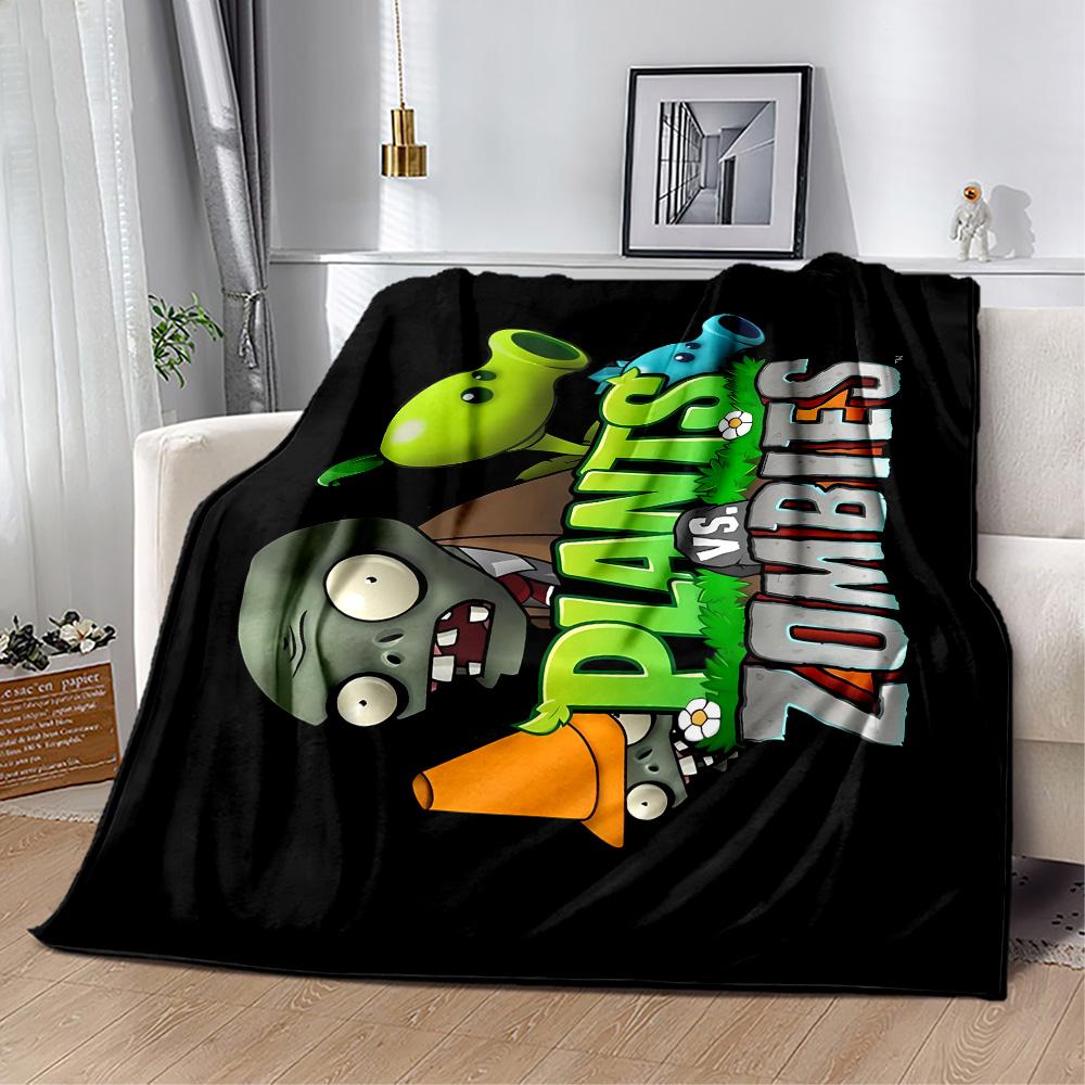 Plants Vs Zombies Adventure Blanket Warmthful Decor Perfect for Chair Office Sofa Four Seasons Multipurpose Modern Style