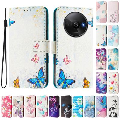 Роскошный окрашенный кожаный чехол-кошелек Butterfly Family из искусственной кожи в стиле книги для Xiaomi 5X 6X 11, Redmi 6 7 8 9 10 12, Redmi Note 9 10 11 12...