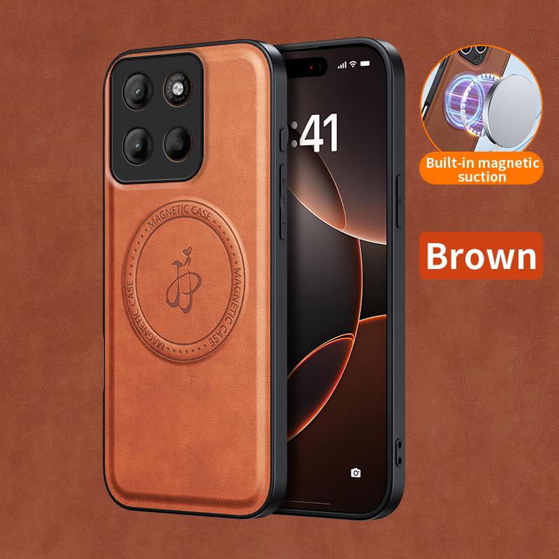 Магнитный чехол с беспроводной зарядкой для Motorola Moto G05 G15 G75 G85 5G E15 Защитная крышка из ПУ кожи Жесткая задняя панель Коке