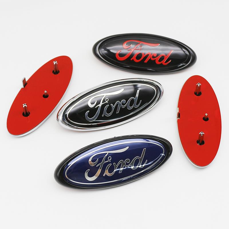 ABS Ford 146mm Car Front Hood Badge 4 Fixed Badge Shape For Ford Fiesta Ranger Mondeo Fusion Escape Kuga Mustang Accessories