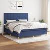 3142351 vidaXL Divan-lit À Sommier Tapissier Avec Matelas Bleu 160x200 Cm Tissu