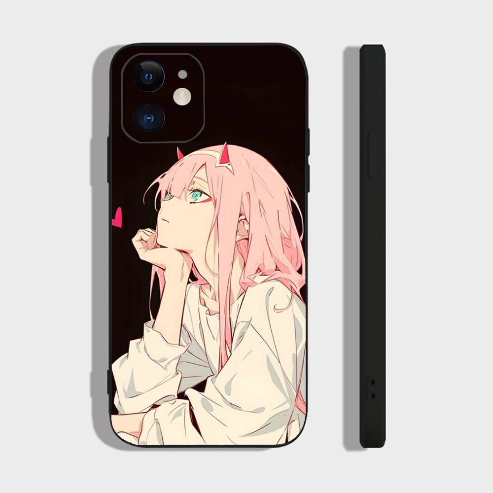 Чехол для телефона Zero Two Animation DARLING In The FRANXX для IPhone 17 Air 16 15 14 13 Pro Max 11 12 Черный силиконовый чехол