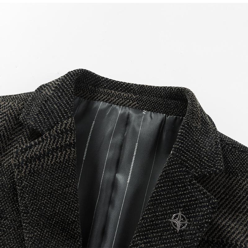 Мужская куртка Chenier Весна и осень Маленький деловой костюм Повседневный шерстяной однобортный мужской пиджак