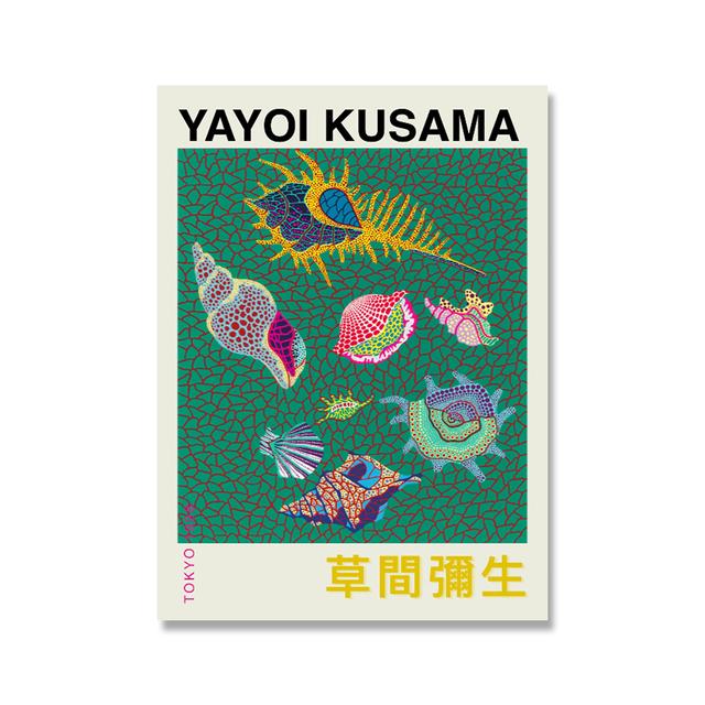Kusama Yasushi Shell Mushroom Eye Exhibition Wall Art Oil Painting Nordic Poster