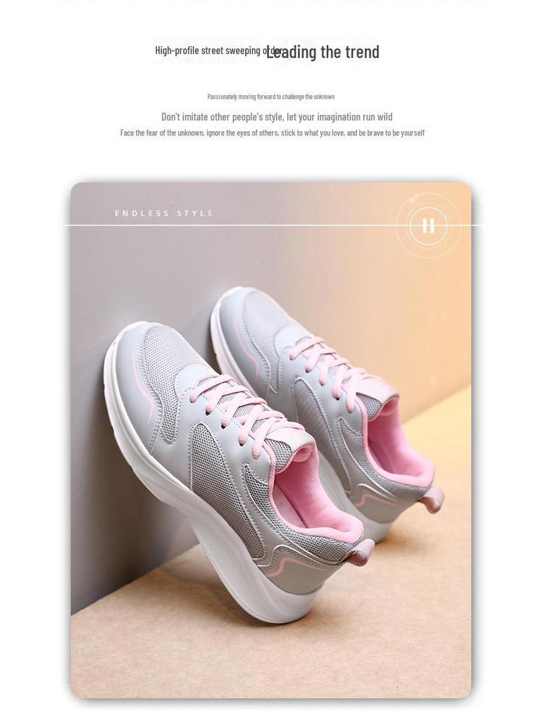 Женская черная сетчатая дышащая спортивная обувь Jinjiang - легкая весенне-летняя обувь для бега и повседневных путешествий для студентов