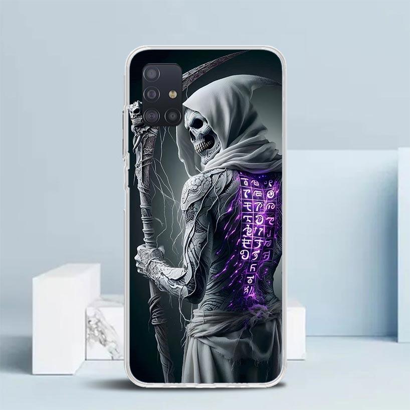 Смерть Жнец Череп Коса Мягкий Чехол для Samsung Galaxy A12 A22 A32 A52 A72 A02S Чехол для Телефона Note 20 Ultra 10 S10 Plus A51 A