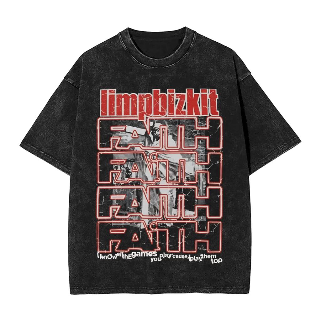 Горячая Распродажа Рэп-Метал Группа Limp Bizkit Графический Принт Футболка Унисекс Женская Ретро Стирка Хлопок Оверсайз Уличная Мода Летняя Футболка