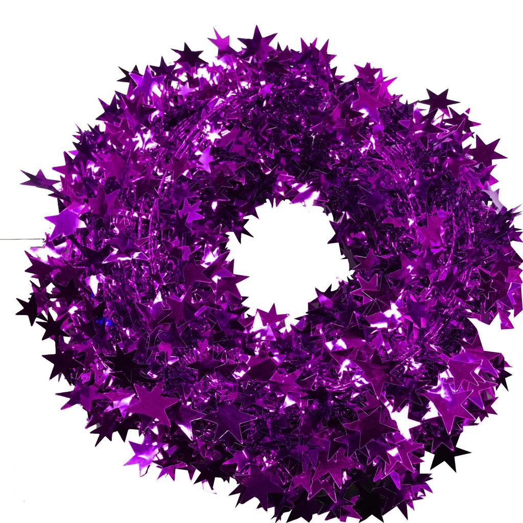 Gold Silver Stars Wire Garland Tinsel-Star Rattan Xmas Tree Decoration For  Christmas Part