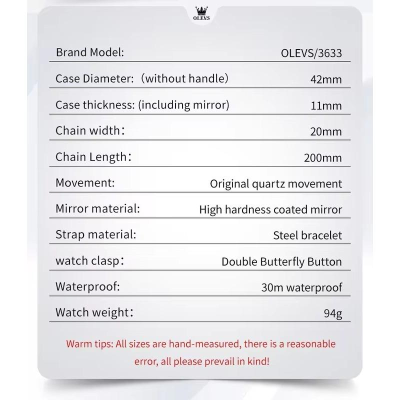 OLEVS Mens Watches Quartz Business Dress Watch Day Date Stainless Steel Classic Luxury Luminous Waterproof Casual Male Wrist Watches